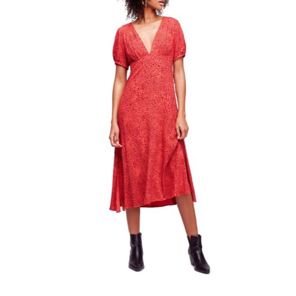 Free People • Looking for Love Red Midi Dress